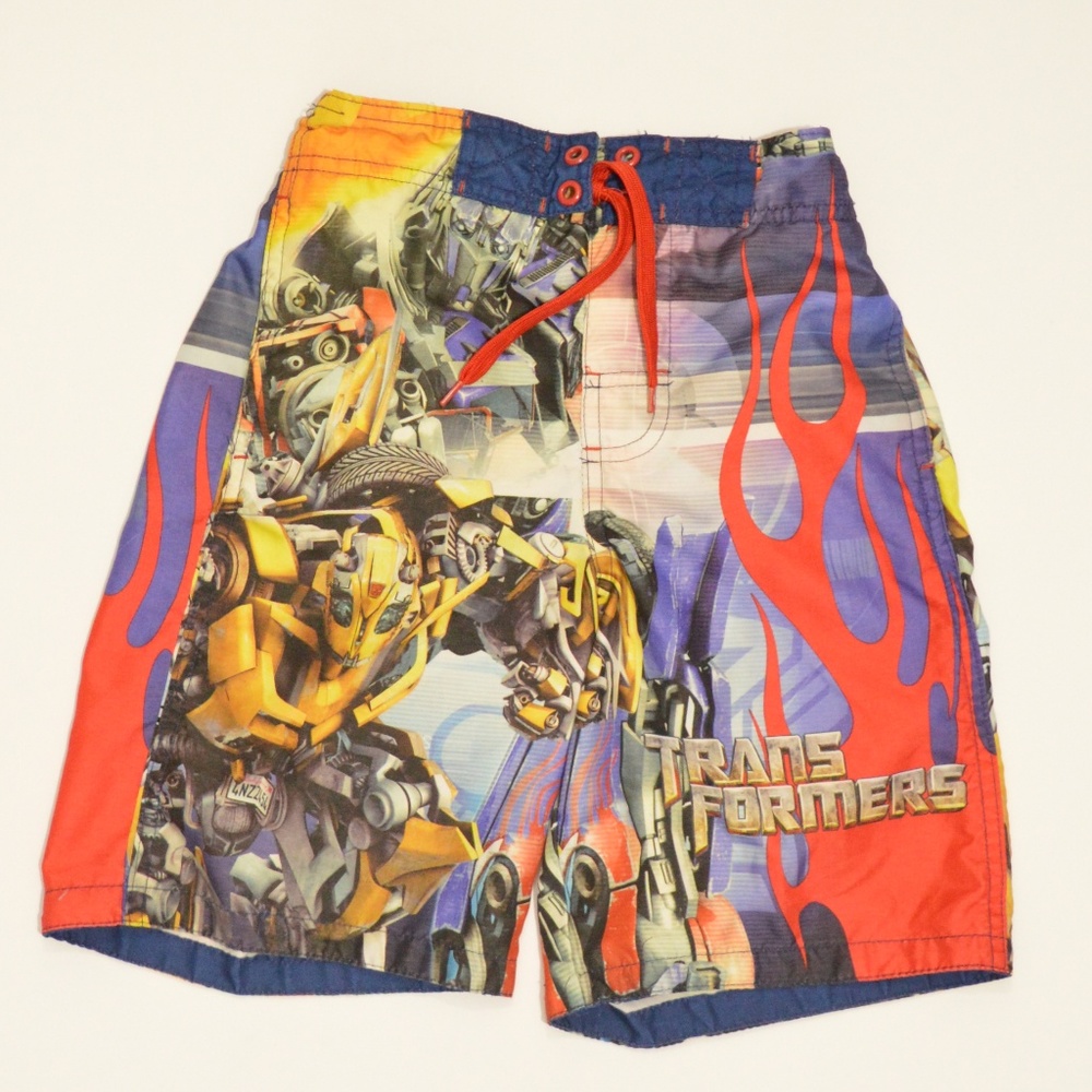 Boys 6/7 Swim Trunks Transformers All Over Print